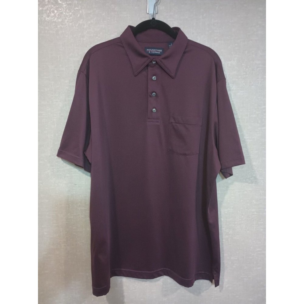Roundtree & Yorke 50's Poplin Men's Button Up Shirt Large Short Sleeve Perfect.